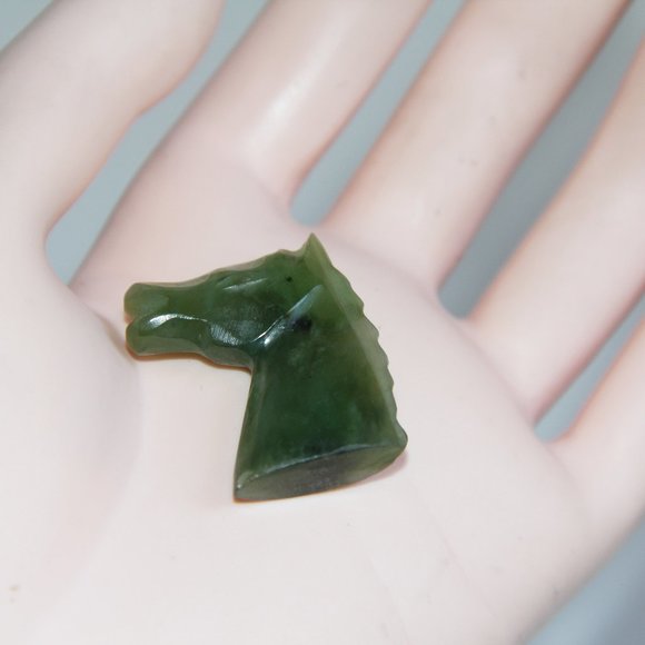 custom Jewelry - Vintage Miniature Carved Jade Horse Head